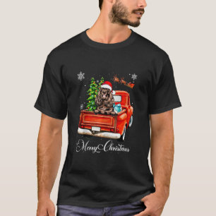 Camiseta Funny Cocker Spaniel Ride Camión Rojo Merry Christ