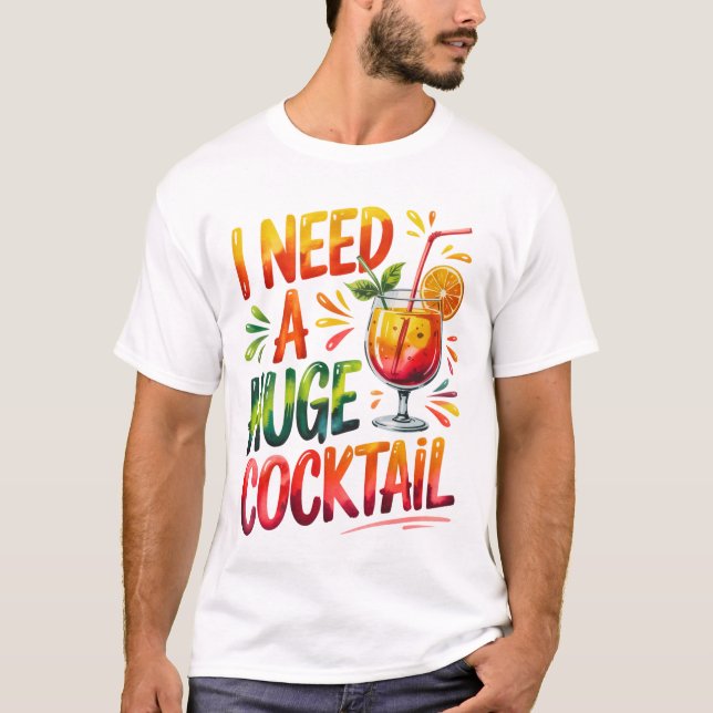 Camiseta Funny Cocktail T-Shirt Design (Anverso)