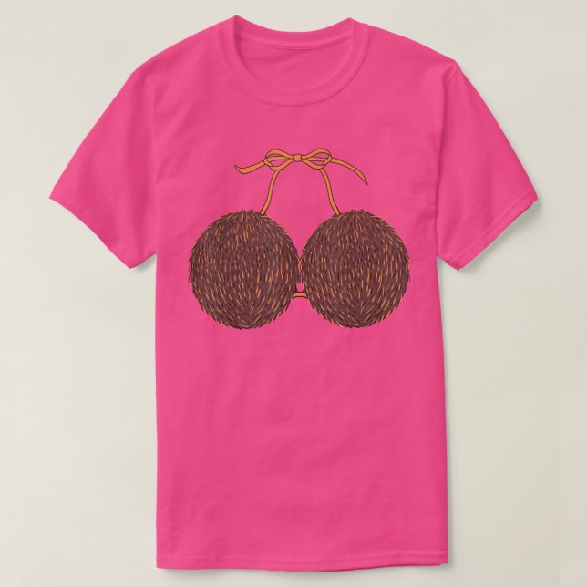Camiseta Funny Coconut Summer Coconuts Bra Funny Halloween  (Diseño del anverso)