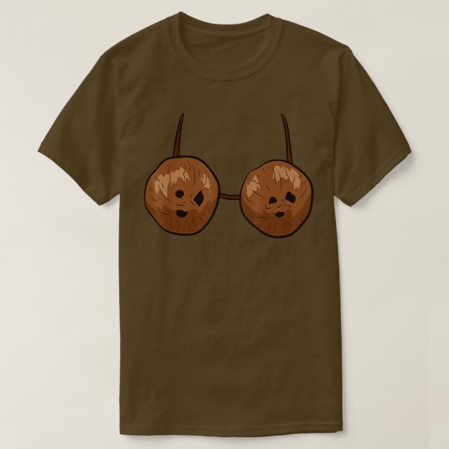 Camiseta Funny Coconut Summer Coconuts Bra Funny Halloween  (Diseño del anverso)