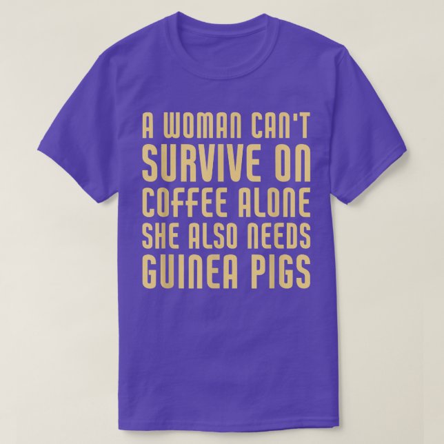 Camiseta Funny Coffee And Guinea Pigs Lover  (Diseño del anverso)