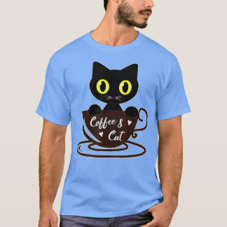 Camiseta Funny Coffee Black Mug Cat Lover Boy Chica