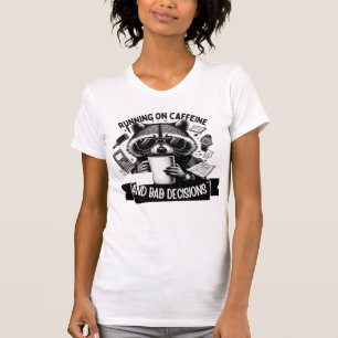 Camiseta Funny Coffee Raccoon – Caffeine & Bad Choices Art