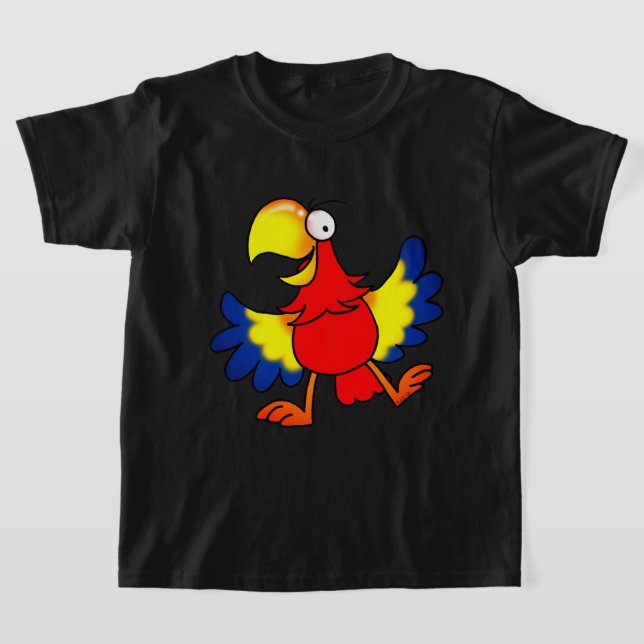 Camiseta Funny Colorful Cartoon Parrot Bird (Distribución)