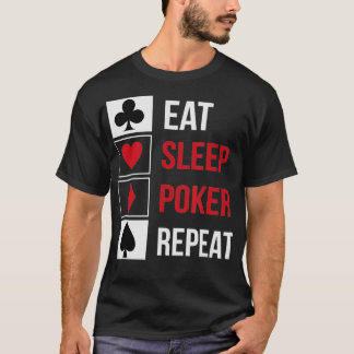 Camiseta Funny Comat Sleep Poker Repeat Teas Holdem diseño