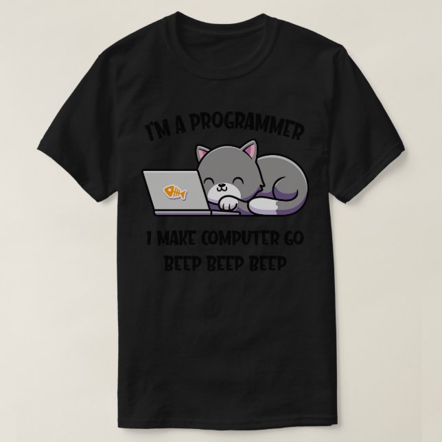 Camiseta Funny Computer Scientier, programador de coder Cat (Diseño del anverso)
