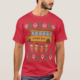 Camiseta Funny conductor de autobús escolar Navidades feos 