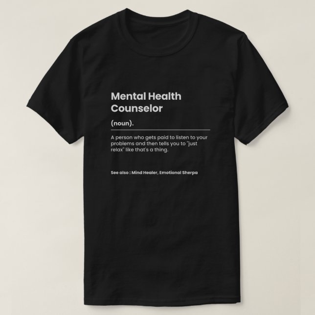 Camiseta Funny Consejero de Salud Mental (Diseño del anverso)