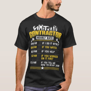 Camiseta Funny Contratista Hourrate Chart Labor