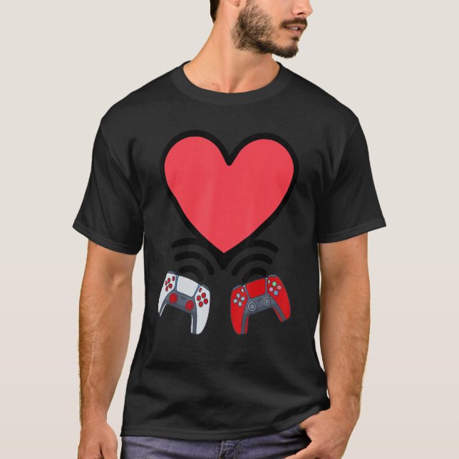 Camiseta Funny Controllers Heart Boys Kids Video Gamer Vale (Anverso)