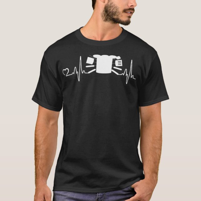 Camiseta Funny Cook Heartbeat Culinary Cooking Chef pastrie (Anverso)