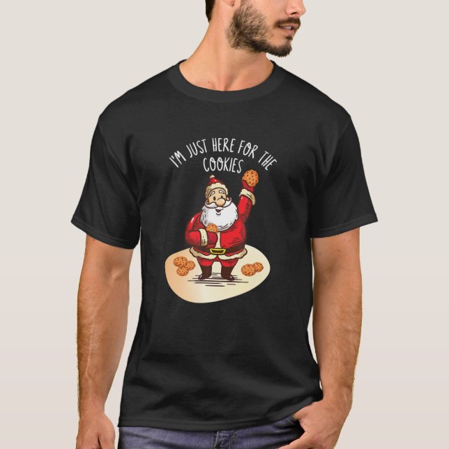 Camiseta Funny Cookie Eating Santa Design (Anverso)