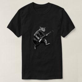 Camiseta Funny Cool Music Cat Playing Electric Guitar 