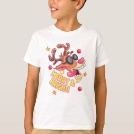 Camiseta Funny Cool Reindeer Merry Bright Holiday 