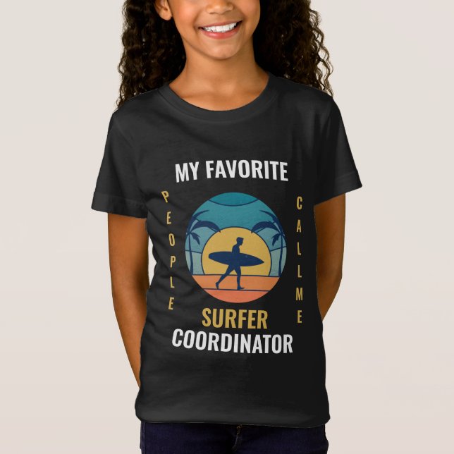 Camiseta Funny coordinadora de surf retro beach (Anverso)