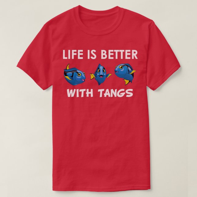 Camiseta Funny Coral Reef Aquarium Powder Blue Tang Aquaris (Diseño del anverso)