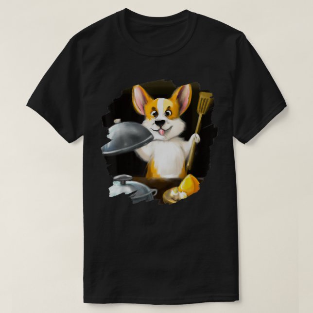 Camiseta Funny Corgi Chef Cocinando Comida Perro Corgi (Diseño del anverso)