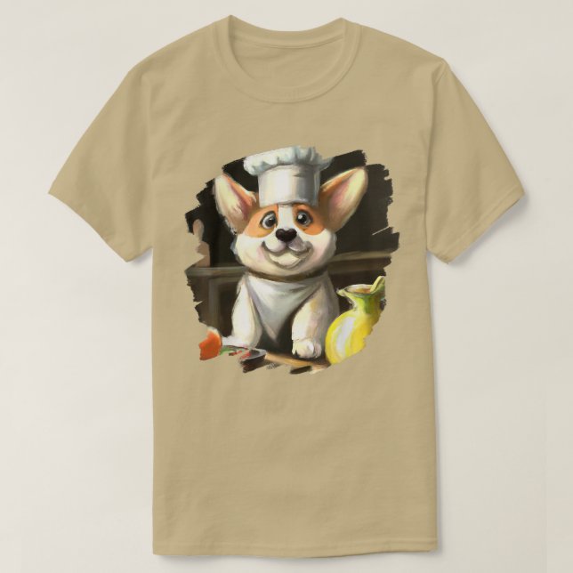 Camiseta Funny Corgi Chef Cocinando Comida Perro Corgi (Diseño del anverso)