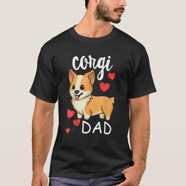 Camiseta Funny Corgi Dad Fathers Day Dog Mascota (Anverso)