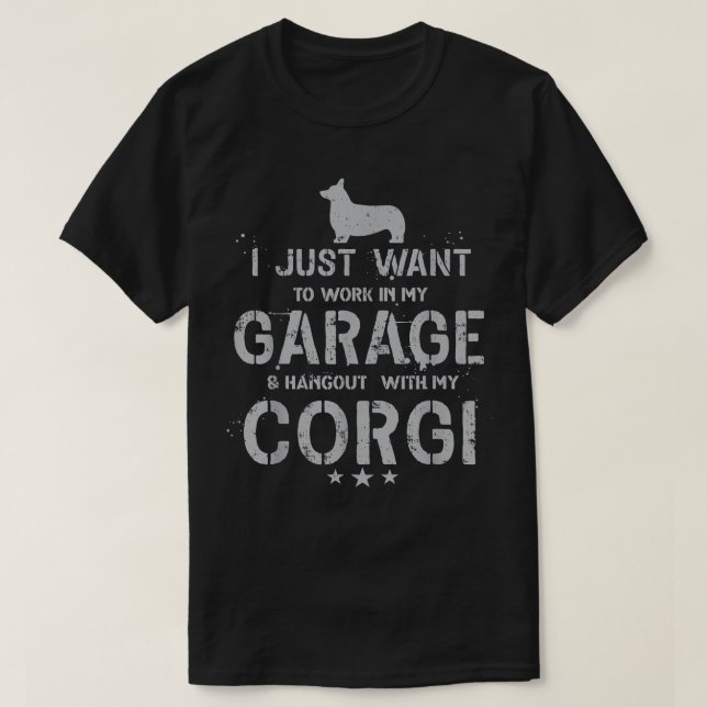 Camiseta Funny Corgi Dad Garage Men Hang (Diseño del anverso)