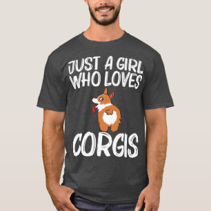 Camiseta Funny Corgi Design For Girls Kids Pet Dog Animal D