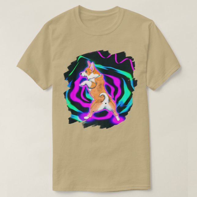 Camiseta Funny Corgi Dog Dancing Retro Breakdancing Dance D (Diseño del anverso)