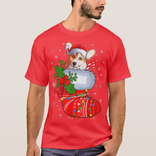 Camiseta Funny Corgi Dog In Christmas Socks Santa Corgi Xma