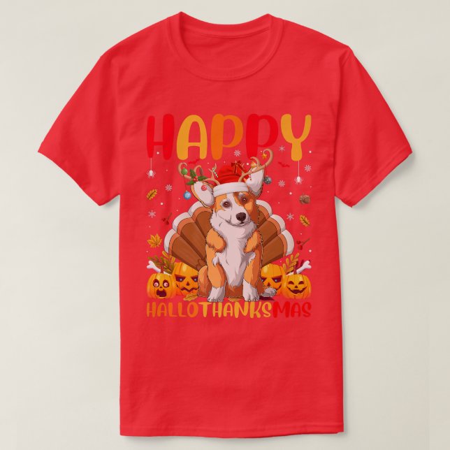Camiseta Funny Corgi Dog Lover Happy Corgi Hellothanksmas-1 (Diseño del anverso)