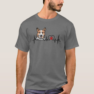 Camiseta Funny Corgi Heartbeat Dog Lover