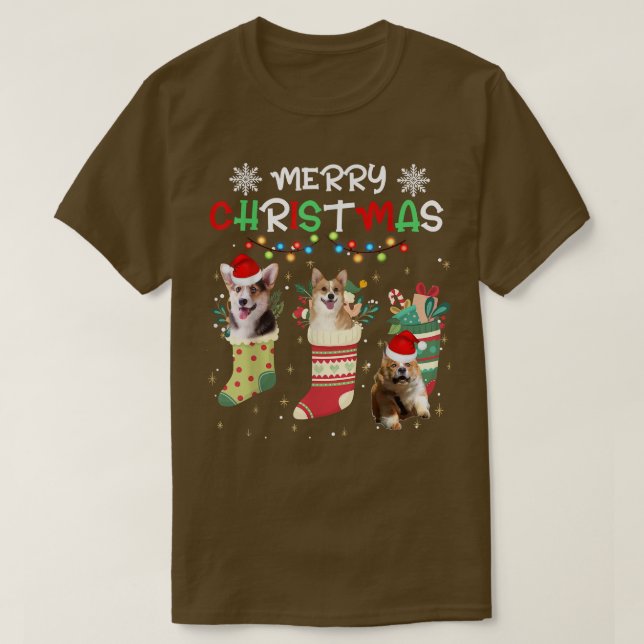 Camiseta Funny Corgi Navidades Iluminan Perro Lover (Diseño del anverso)