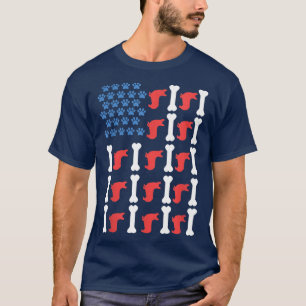 Camiseta Funny Corgi Pega Bandera Americana Perro Lover