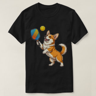 Camiseta Funny Corgi Pickleball Cute Dog Playing Paddle 