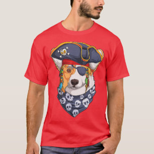 Camiseta Funny Corgi Pirate Corgi Dog-1084