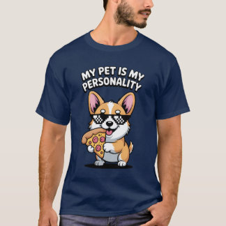 Camiseta Funny Corgi Pizza Lover Humor Mascota Tee