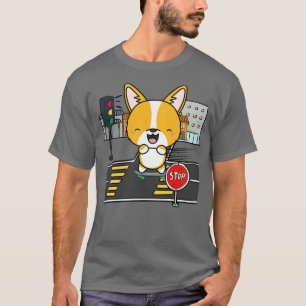 Camiseta Funny Corgi Se Encuentra En Skateboard