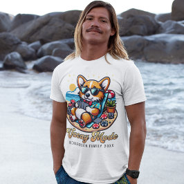 Camiseta Funny Corgi Vacaciones Familiares Personalizadas e