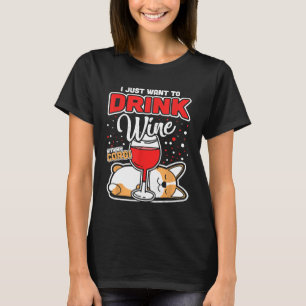 Camiseta Funny Corgi Wine Lover Cute