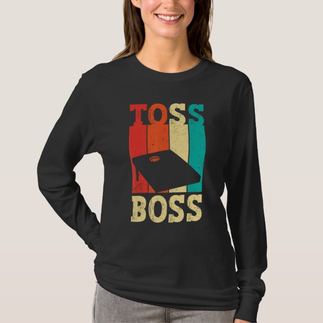 Camiseta Funny Cornhole Corn Hole Retro Toss Boss (Anverso)
