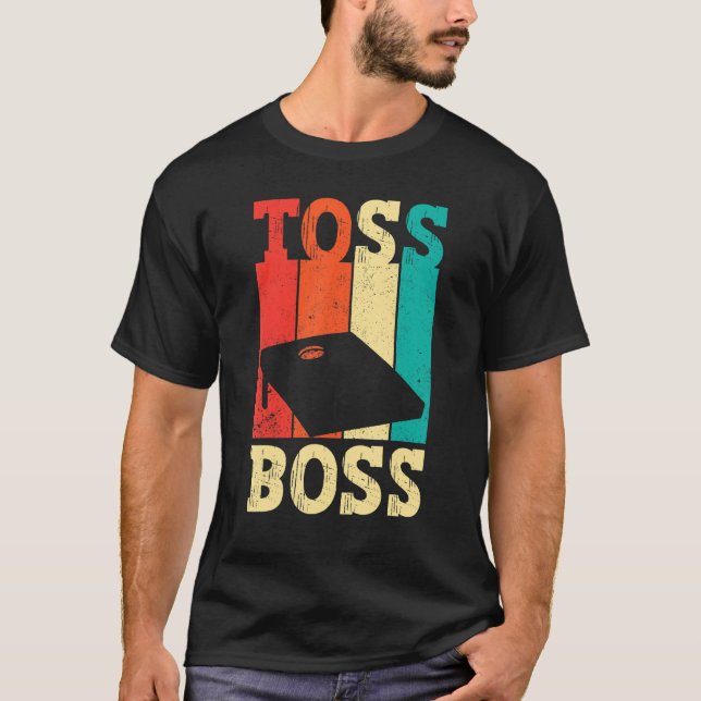 Camiseta Funny Cornhole Corn Hole Retro Toss Boss (Anverso)