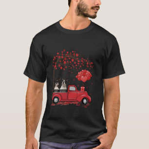 Camiseta Funny Couple Boston Terrier Dog Red Truck Valentin