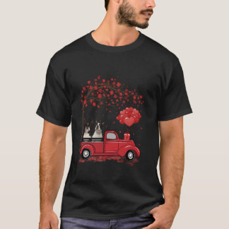 Camiseta Funny Couple Boston Terrier Dog Red Truck Valentin