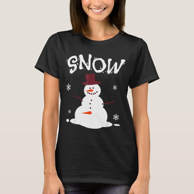 Camiseta Funny Couples Christmas Party Snow Man Merry Xmas  (Anverso)