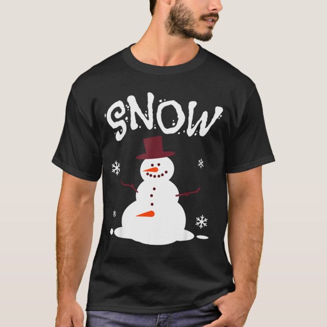 Camiseta Funny Couples Christmas Party Snow Man Merry Xmas  (Anverso)