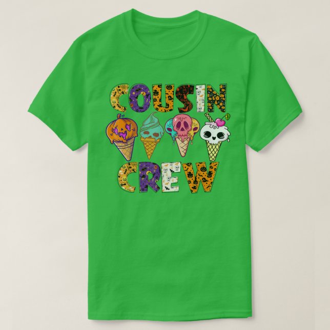 Camiseta Funny Cousin Crew Halloween Ice Cream Pumpkin Face (Diseño del anverso)