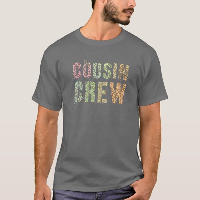 Camiseta Funny COUSIN CREW Leopard Print Grammy Pawpa Gramm (Anverso)
