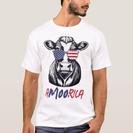 Camiseta Funny Cow A-MOO-rica Patriotic