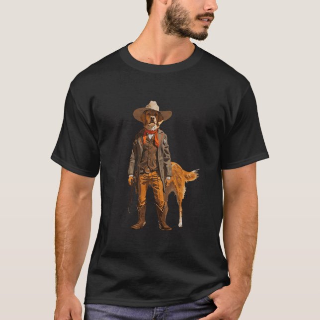 Camiseta Funny Cowboy Dog Lover (Anverso)