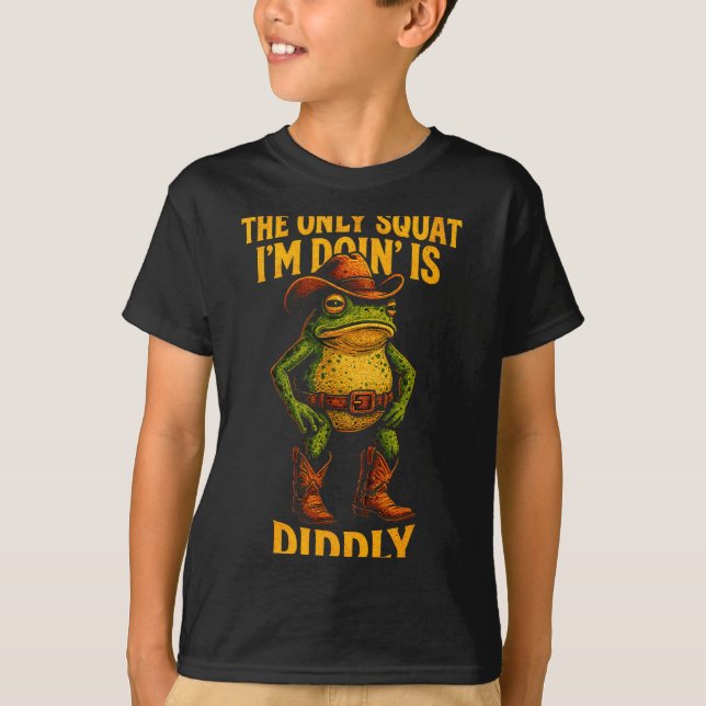 Camiseta Funny Cowboy Frog Graphic The Only Squat I’m Doin’ (Anverso)