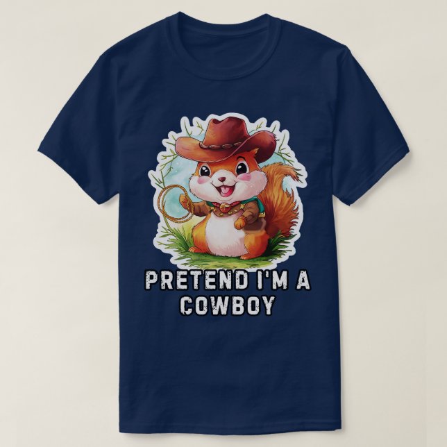 Camiseta Funny Cowboy Squirrel TShirt (Diseño del anverso)