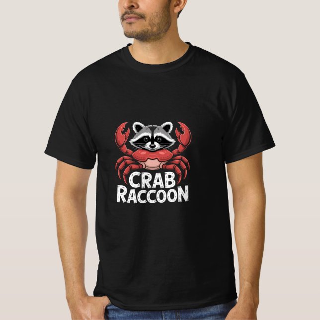 Camiseta Funny Crab Raccoon Hybrid Animal Cute Sea  (Anverso)